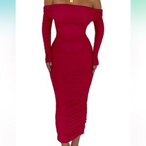 Vibrant red dress by PrettyGarden